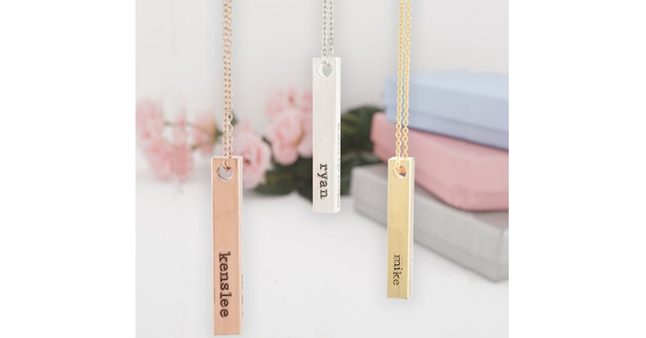 Engraved 4 Sided Bar Necklace from Jane – Just $11.49!