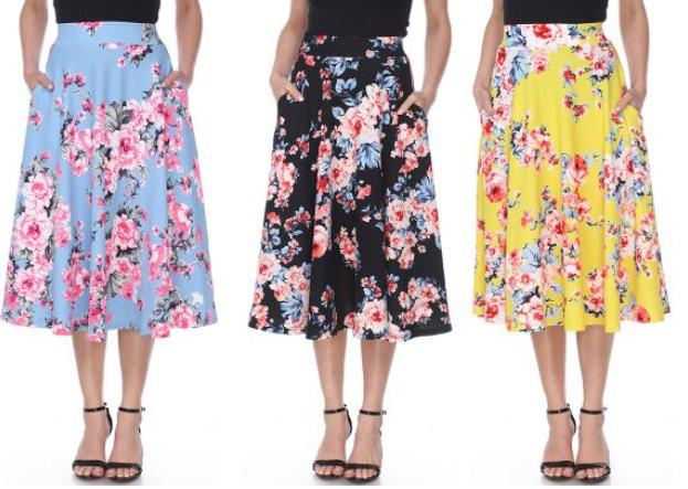 Floral Fusion Flare Skirt – Only $18.99!