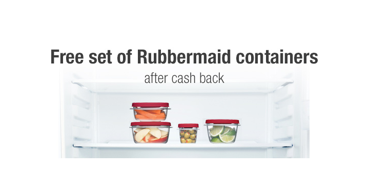 Hot Freebie! Get a FREE 24-piece Set of Rubbermaid Containers from TopCashBack!