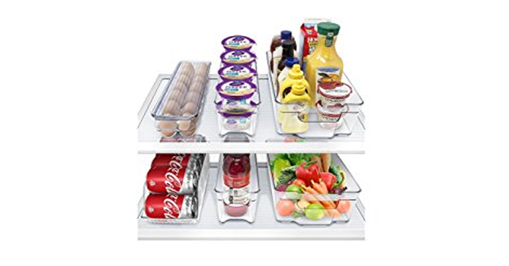 Fridge and Freezer Organizer Bins – Stackable Storage Containers (6-Piece) – Just $22.99!