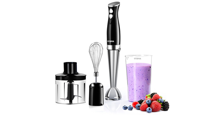 Premium Hand Blender with 8″ Removable Blending Arm – 2 Touch Speed – Just $25.99!