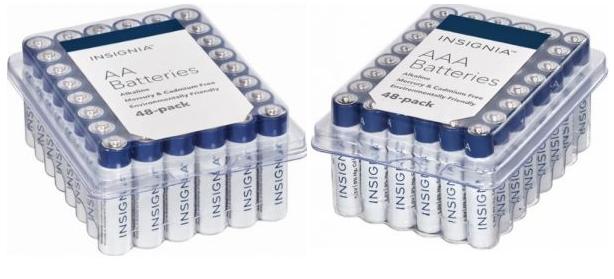 Insignia AA or AAA Batteries (48-Pack) – Only $8.99!