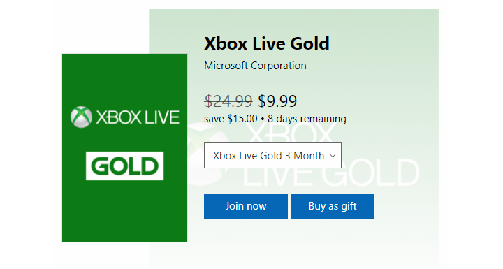 3 Month Xbox Live Gold Subscription or Game Pass Only $9.99!