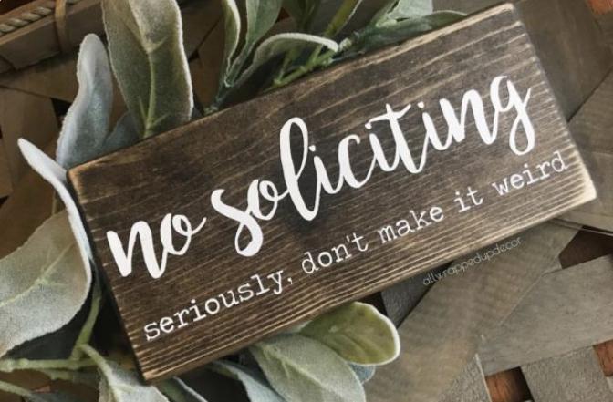 Painted No Soliciting Wood Sign – Only $7!