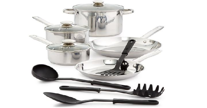 Bella 12-Pc. Stainless Steel Cookware Set Only $29.96! (Reg. $120)
