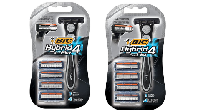 BIC Hybrid 4 Flex Men’s Disposable Razor, 1 Handle, 4 Cartridges Only $2.71! (Add-On Item)