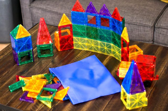 100-Piece Clear Multi Colors Magnetic Tiles Building Set w/ Car & Carrying Bag Just $44.99!