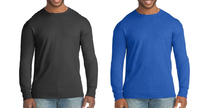Men’s Hanes FreshIQ X-Temp Long-Sleeve Tee Only $4.00! 7 Different Colors to Choose From!