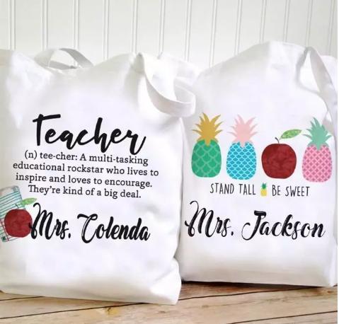 Custom Teacher Quote Tote Bags – Only $8.95!