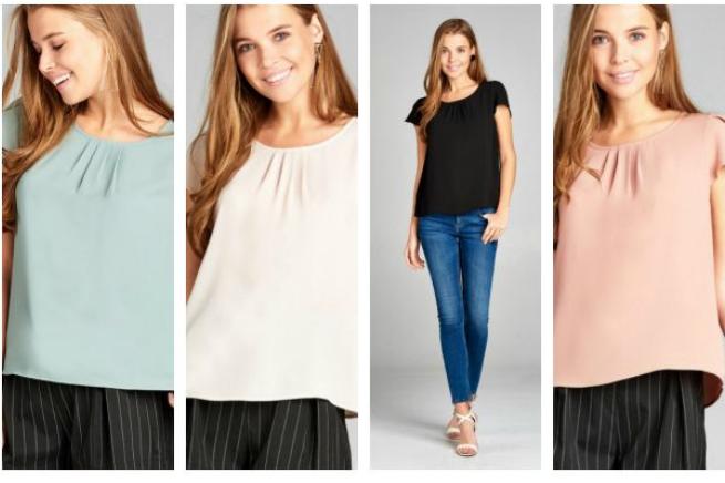 Tulip Sleeve Crepe Top – Only $10.99!