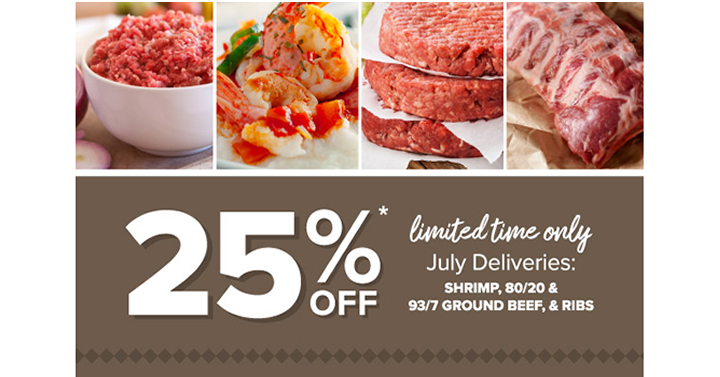 Ends in a few hours! Take 25% Off Zaycon 80/20 Ground Beef, 93/7 Ground Beef, Premium Cut Meaty Back Pork Ribs, Wild Argentine Red Shrimp!