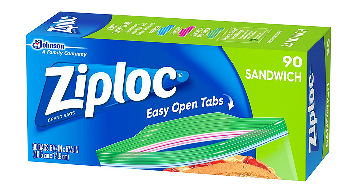 Amazon: Ziploc Sandwich Bags (90 Count) Only $2.69!
