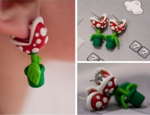 Super Mario Piranha Earrings Just $7.99!!