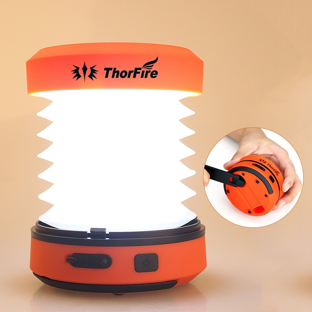 ThorFire LED Camping Hand Crank USB Rechargeable Lantern Only $9.99!