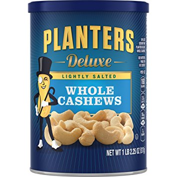 Planters Deluxe Whole Cashews Canister, Lightly Salted, 18.25 Ounce for only $7.25!