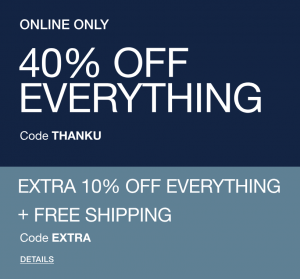 WOW! 40% Off Everything At Gap! Plus, An Additional 10% Off & FREE SHIPPING Today Only!
