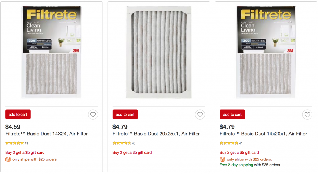 Purchase Two Filtrete Air Filters As Low As $9.18 Plus, Get A $5.00 Target Gift Card!