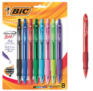 BIC Velocity Bold Fashion Retractable Ball Pen 8-Count Just $3.61!