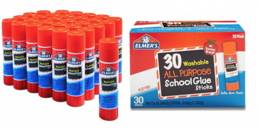 Elmer’s All Purpose School Glue Sticks, Washable 30-Count Just $9.86!