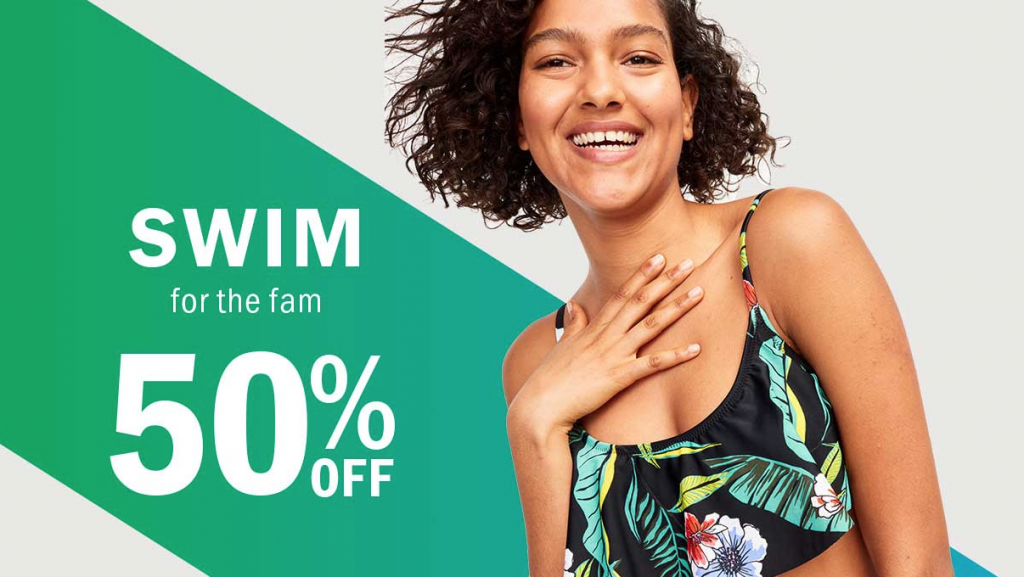 50% Off Swim For The Whole Family Online & Today Only At Old Navy!