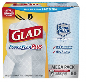 Glad ForceFlexPlus Tall Kitchen Trash Bags 80-Count Just $9.38 Shipped!