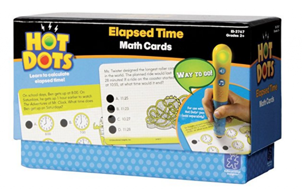 Educational Insights Hot Dots Elapsed Time Math Cards $8.79!
