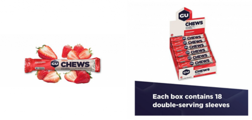 GU Energy Chews Double-Serving Sleeve Strawberry 18-Count $23.81 Shipped!