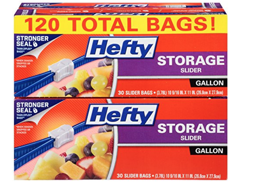 Hefty Slider Plastic Gallon Size Food Storage Bags 120-Count Just $7.48 Shipped!