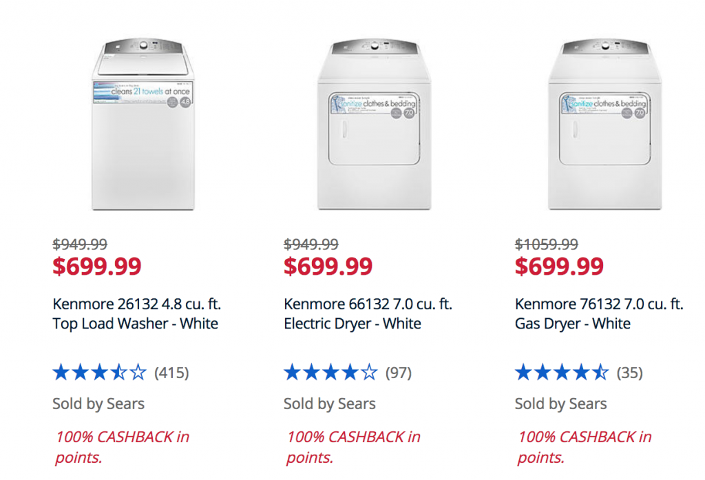 Kenmore Washer & Dryer FREE After SYW Points At Sears!