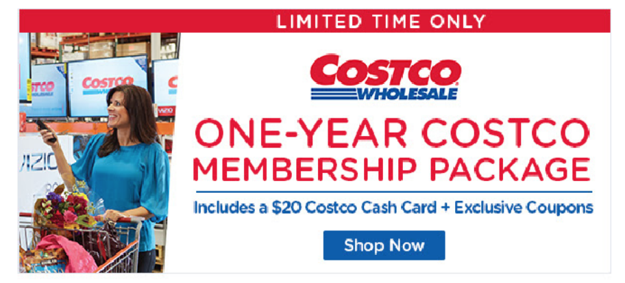 STILL AVAILABLE! One-Year Costco Gold Star Membership with $20 Costco Cash Card & Coupons Only $60!