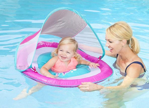 SwimWays Baby Spring Float Sun Canopy (Pink Fish) – Only $16.19!