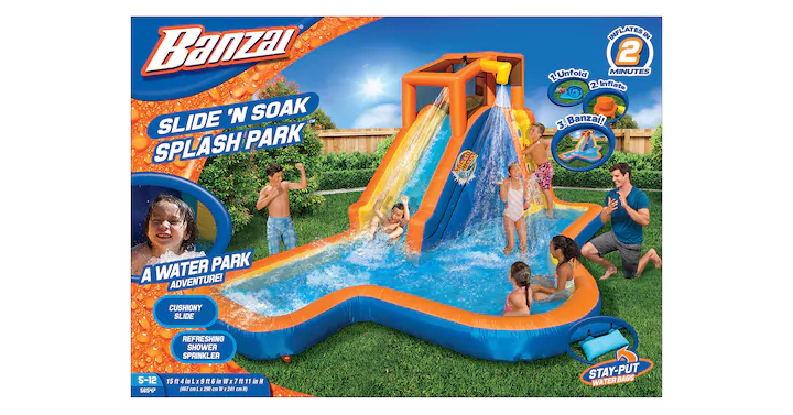 Don’t Miss this HOT PRICE! Kohl’s 30% Off! Earn Kohl’s Cash! Stack Codes! FREE Shipping! Banzai Slide ‘N Soak Splash Park – Just $188.99! Plus earn $30 in Kohl’s Cash!
