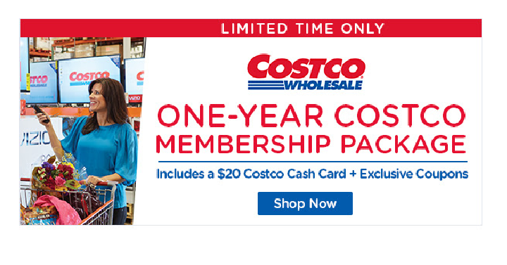 HOT! One-Year Costco Gold Star Membership with $20 Costco Cash Card & Coupons Only $60!