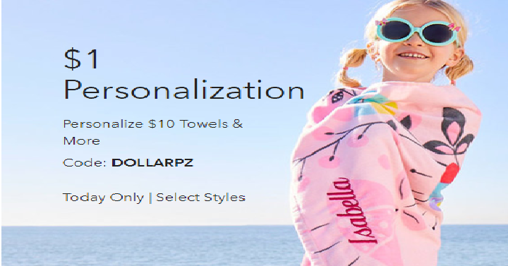 Shop Disney: $1.00 Personalization on Towels and More! Disney Personalized Towels Only $11!