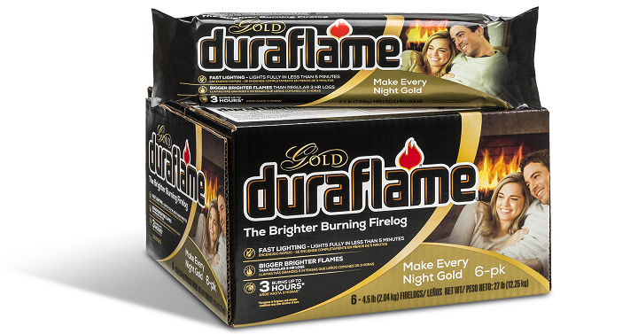 Duraflame 6 Pack 4.5lb Gold Firelogs Only $13.88!
