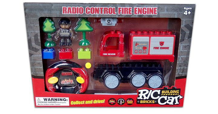 Playtek R/C Car Fire Engine Brick Building Blocks (14 Piece) Only $6.87! (Reg $29.99)