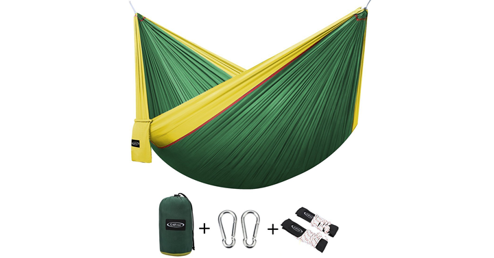 Double Camping Hammock 2 Person – Lightweight Portable Parachute Nylon – Just $18.39!