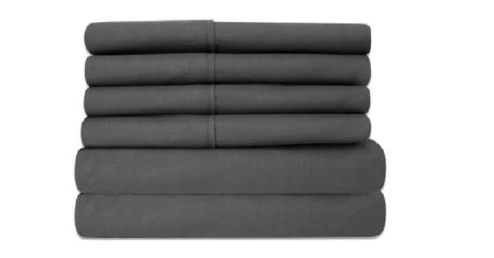 Sweet Home Collection 6 Piece 1500 Thread Count Deep Pocket Queen Bed Sheet Set in Grey- 2 EXTRA PILLOW CASES Only $26.93 Shipped!