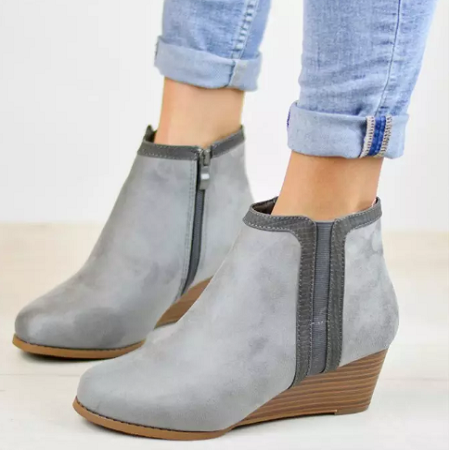 Jane: Two-Toned Wedged Booties (4 Colors) for Just $24.99! (Reg. $75)