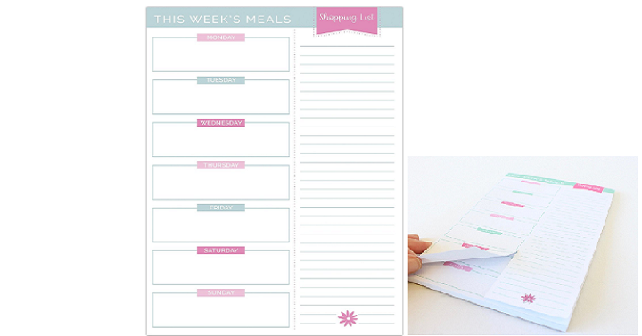 Bloom Daily Weekly Meal Planning Pad with Perforated, Tear off Shopping List Only $8.99!