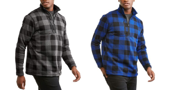 Climate Concept Men’s Buffalo Plaid Quarter Zip Fleece Sweater Only $6.50 Each!