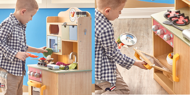Little Chef Wooden Toy Play Kitchen with Accessories Just $66.68! (Reg $169.00)