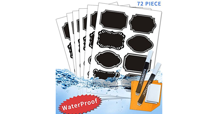 72 Piece ChalkBoard Label Set With 2 Erasable Chalk Markers – Just $6.86!