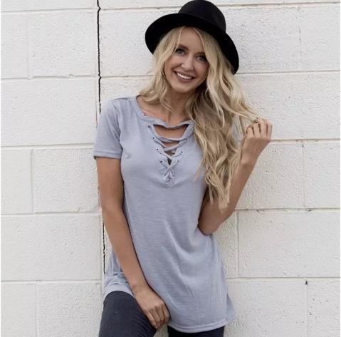 Lace up T-Shirt – Only $17.99!
