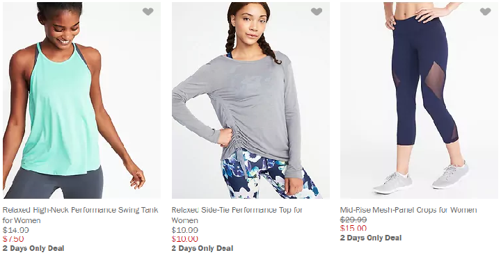Old Navy: Take 50% off Active Wear! Prices Start at $6.50!