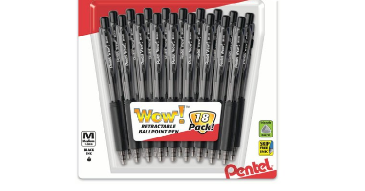 Wow! Retractable Ballpoint Pen Black Ink 18-Pk Only $5.25! (Reg. $8.69)