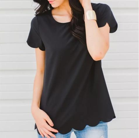 Scallop Trim Top – Only $21.99!