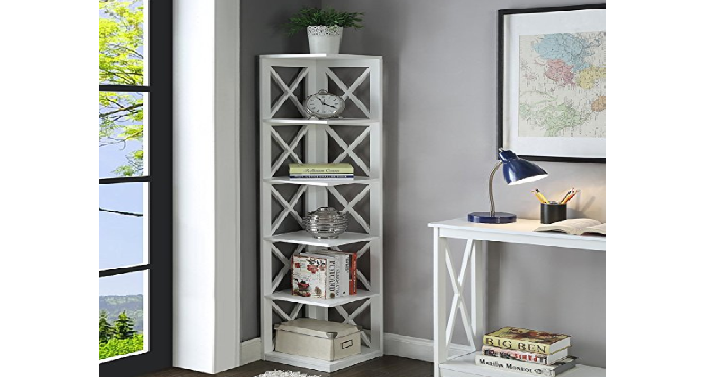 Convenience Concepts Oxford 5-Tier Corner Bookcase Only $30.73 Shipped! #1 Best Seller!