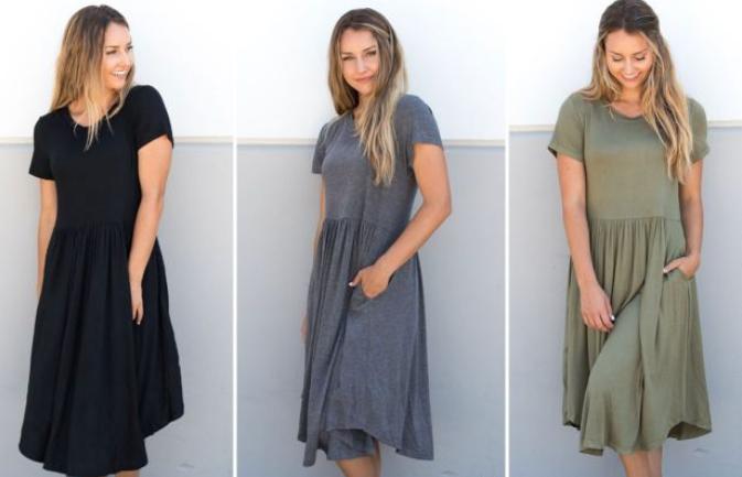 Solid Midi Dress – Only $15.99!