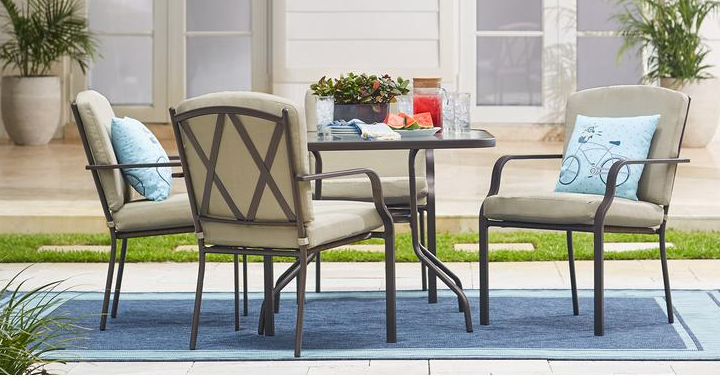 Hampton Bay Bradley 5-Piece Outdoor Dining Set with Oatmeal Cushion Only $149!